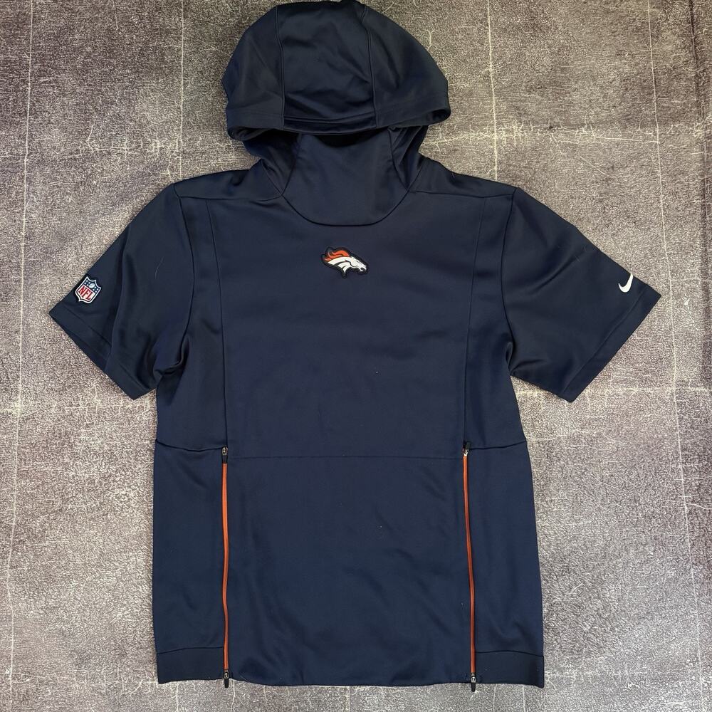 Mens Nike NFL On Field Denver Broncos Team Issued T Shirt Hoodie Sweatshirt Sz M
